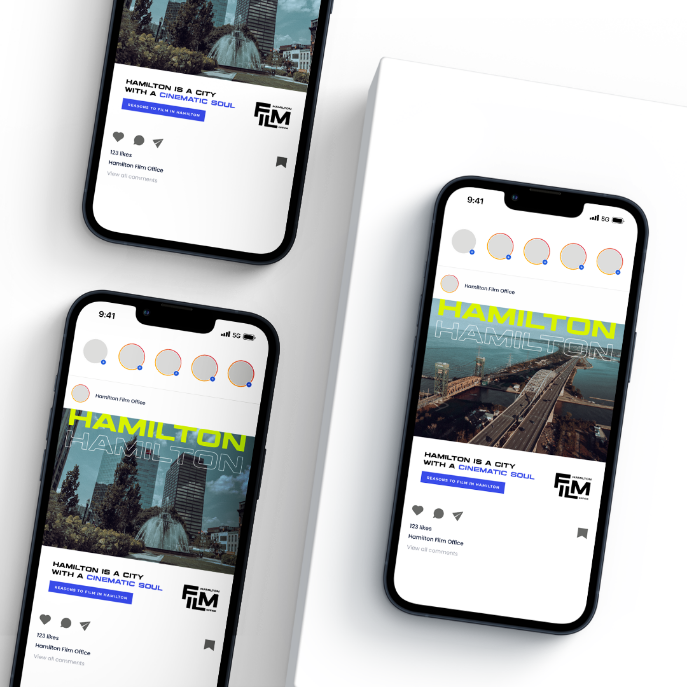 Hamilton Film Office social media mobile samples