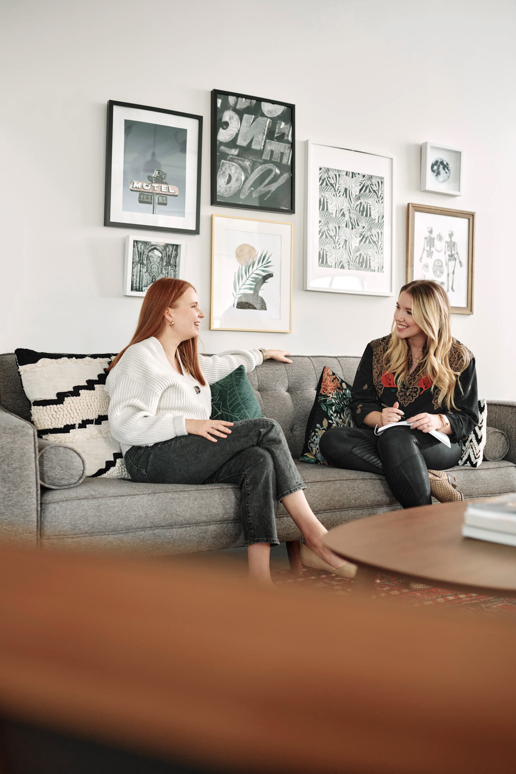 young professionals sitting on a couch